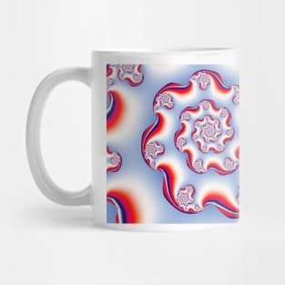 Red, White and Blue Spiral Pattern Mug